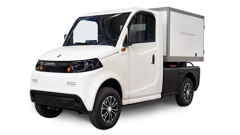 Eldrivet skåpfordon för låsbar och väderskyddad transport